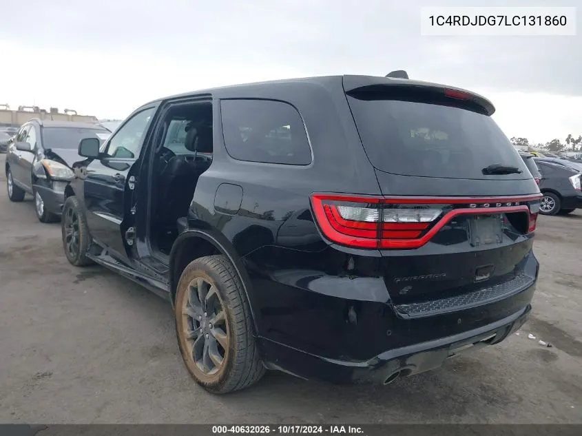 1C4RDJDG7LC131860 2020 Dodge Durango Gt Plus Awd