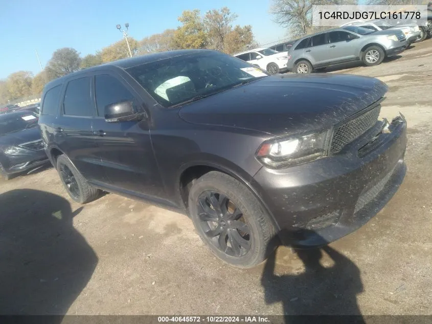 2020 Dodge Durango Gt Plus Awd VIN: 1C4RDJDG7LC161778 Lot: 40645572