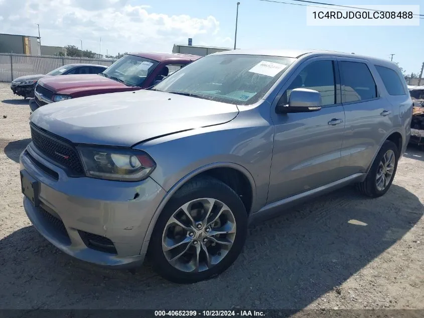 1C4RDJDG0LC308488 2020 Dodge Durango Gt Plus Awd