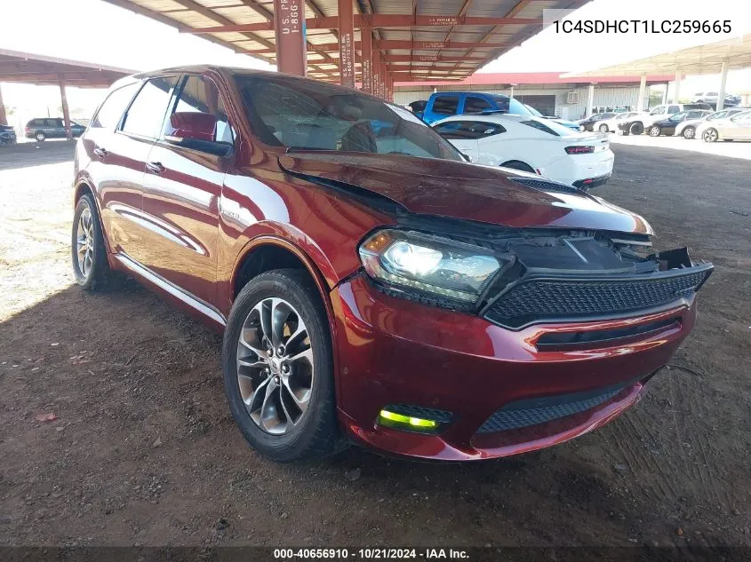 2020 Dodge Durango R/T Rwd VIN: 1C4SDHCT1LC259665 Lot: 40656910