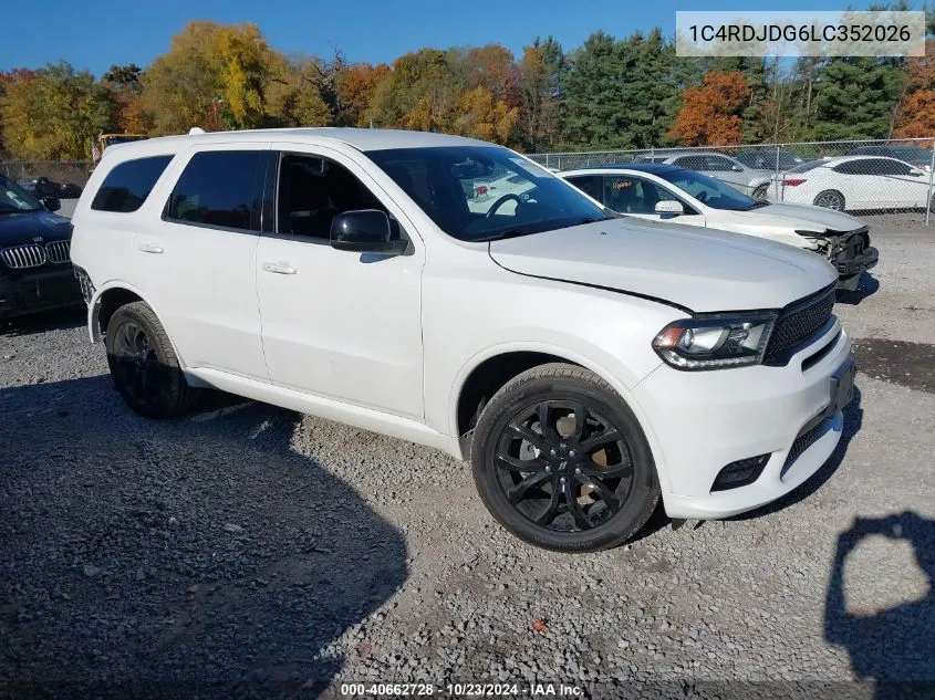 2020 Dodge Durango Gt Awd VIN: 1C4RDJDG6LC352026 Lot: 40662728