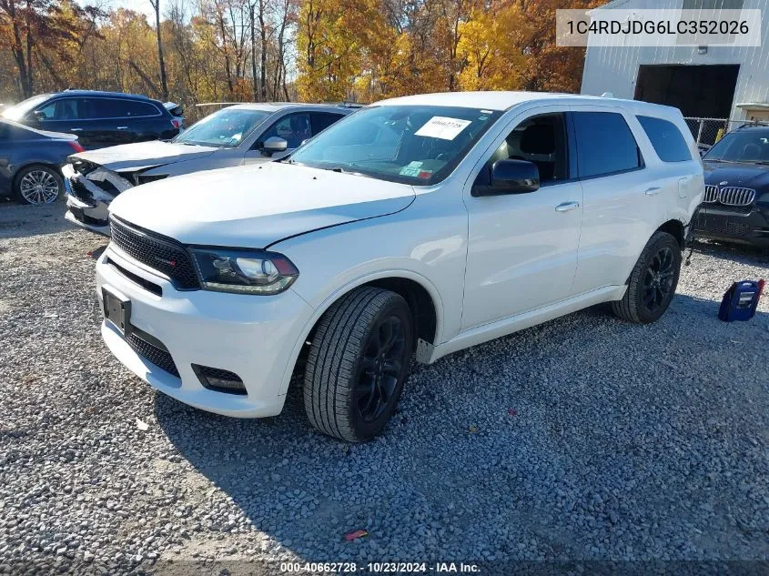 2020 Dodge Durango Gt Awd VIN: 1C4RDJDG6LC352026 Lot: 40662728