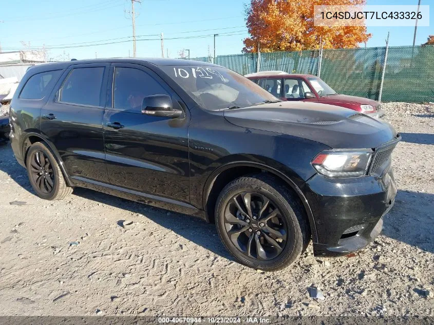 2020 Dodge Durango R/T Awd VIN: 1C4SDJCT7LC433326 Lot: 40670944