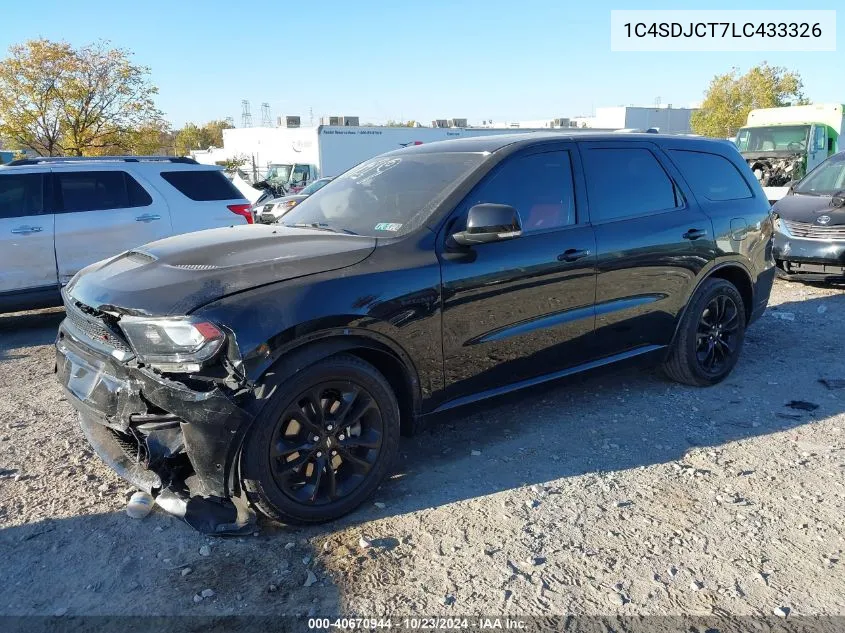 2020 Dodge Durango R/T Awd VIN: 1C4SDJCT7LC433326 Lot: 40670944