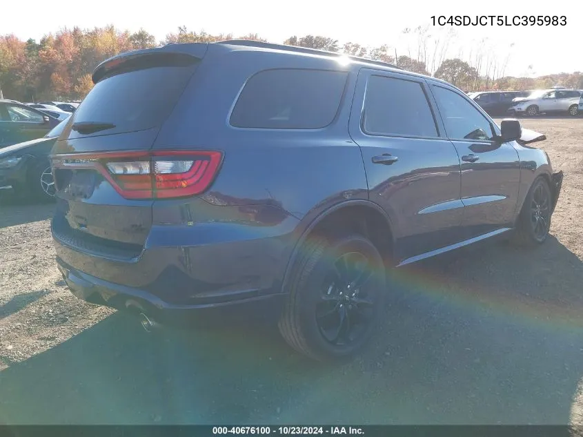 2020 Dodge Durango R/T Awd VIN: 1C4SDJCT5LC395983 Lot: 40676100