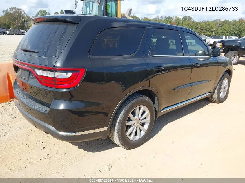 2020 Dodge Durango Pursuit Awd VIN: 1C4SDJFT2LC286733 Lot: 40752644