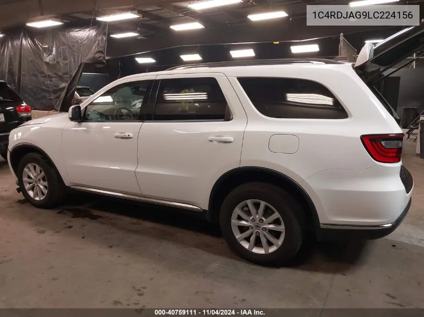 2020 Dodge Durango Sxt Plus Awd VIN: 1C4RDJAG9LC224156 Lot: 40759111