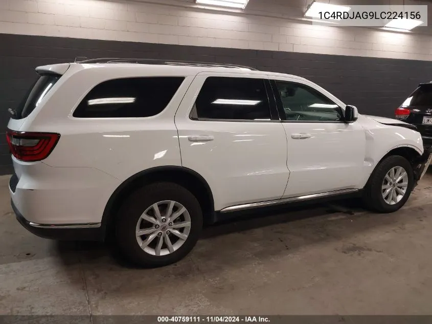 2020 Dodge Durango Sxt Plus Awd VIN: 1C4RDJAG9LC224156 Lot: 40759111