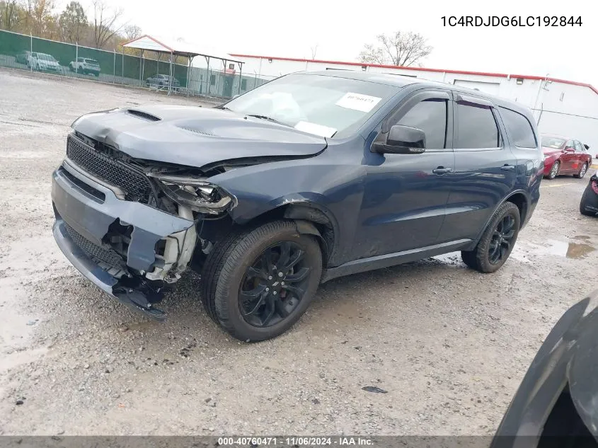 2020 Dodge Durango Gt Plus Awd VIN: 1C4RDJDG6LC192844 Lot: 40760471