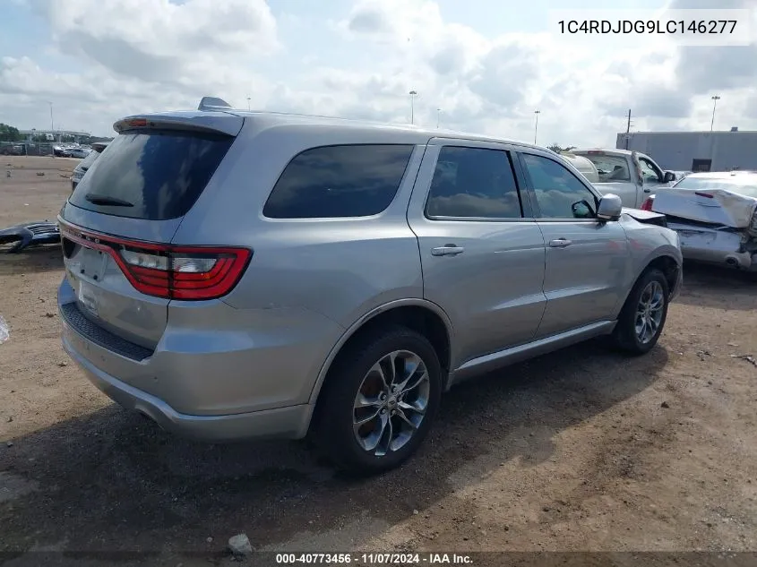 2020 Dodge Durango Gt Plus Awd VIN: 1C4RDJDG9LC146277 Lot: 40773456