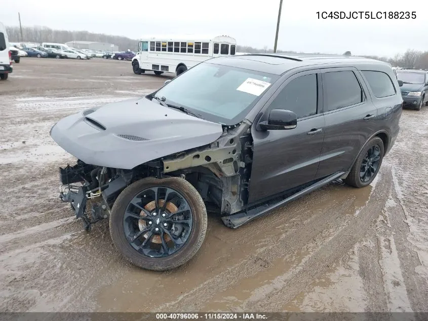 2020 Dodge Durango R/T Awd VIN: 1C4SDJCT5LC188235 Lot: 40796006