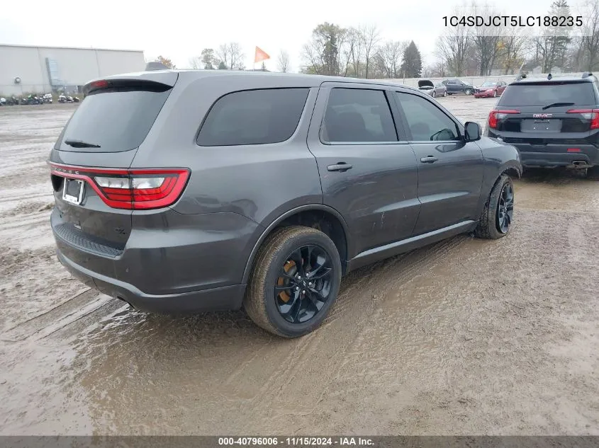 2020 Dodge Durango R/T Awd VIN: 1C4SDJCT5LC188235 Lot: 40796006