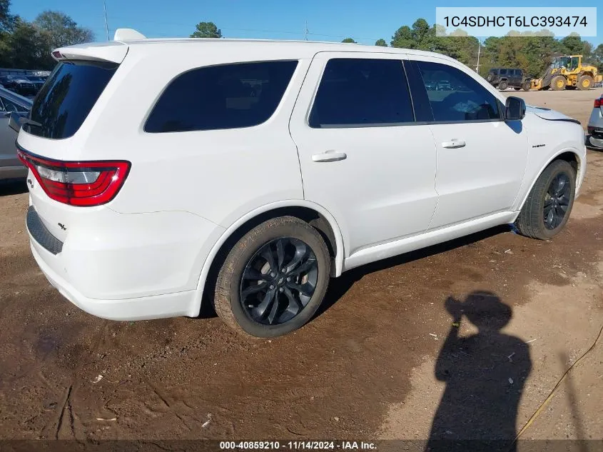 2020 Dodge Durango R/T Rwd VIN: 1C4SDHCT6LC393474 Lot: 40859210