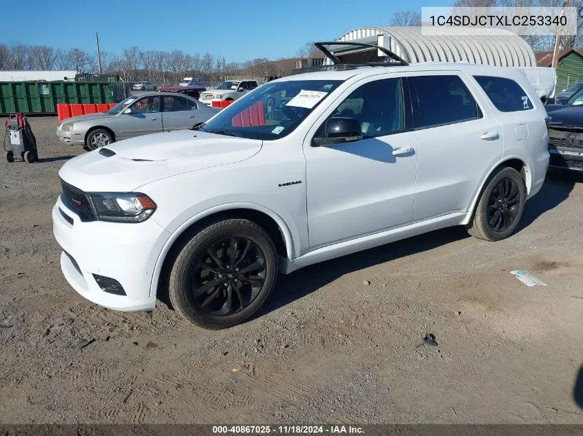 2020 Dodge Durango R/T Awd VIN: 1C4SDJCTXLC253340 Lot: 40867025