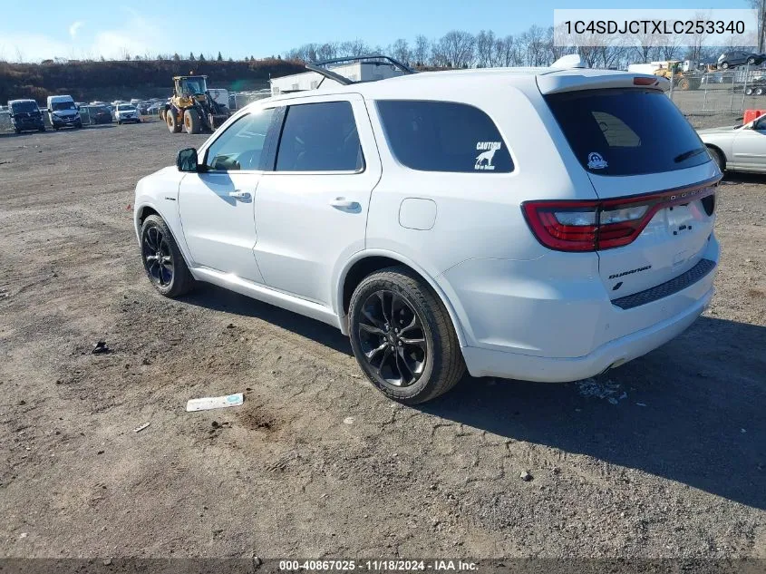 2020 Dodge Durango R/T Awd VIN: 1C4SDJCTXLC253340 Lot: 40867025