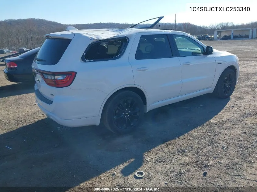 2020 Dodge Durango R/T Awd VIN: 1C4SDJCTXLC253340 Lot: 40867025