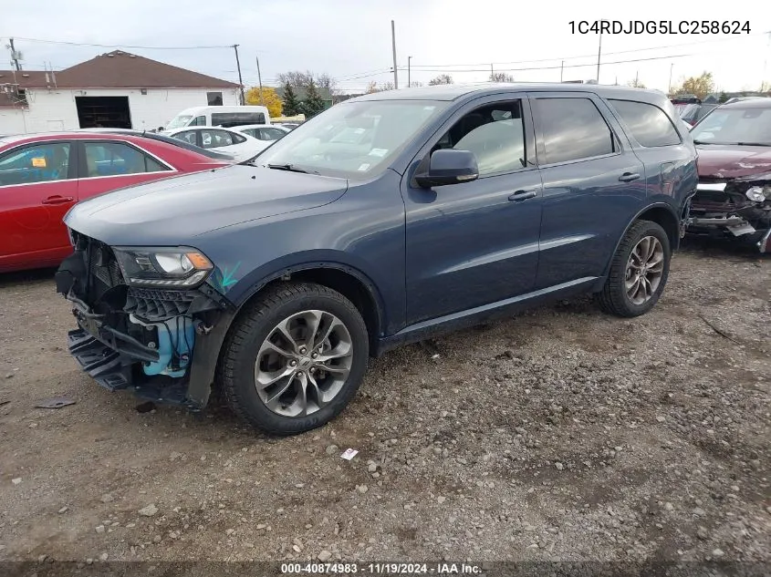 2020 Dodge Durango Gt VIN: 1C4RDJDG5LC258624 Lot: 40874983