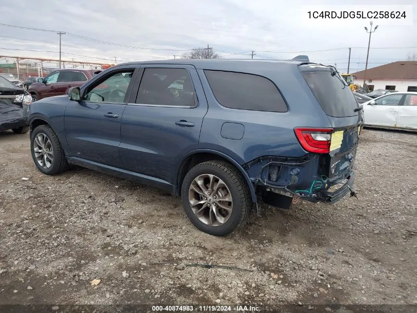 2020 Dodge Durango Gt VIN: 1C4RDJDG5LC258624 Lot: 40874983