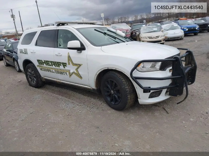 2020 Dodge Durango Pursuit VIN: 1C4SDJFTXLC443540 Lot: 40875879