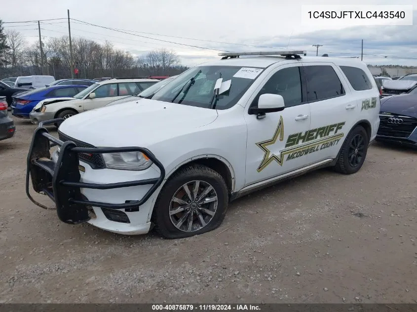 2020 Dodge Durango Pursuit VIN: 1C4SDJFTXLC443540 Lot: 40875879