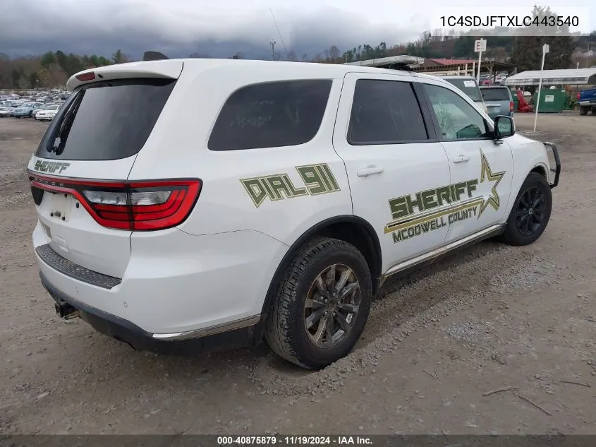 2020 Dodge Durango Pursuit VIN: 1C4SDJFTXLC443540 Lot: 40875879