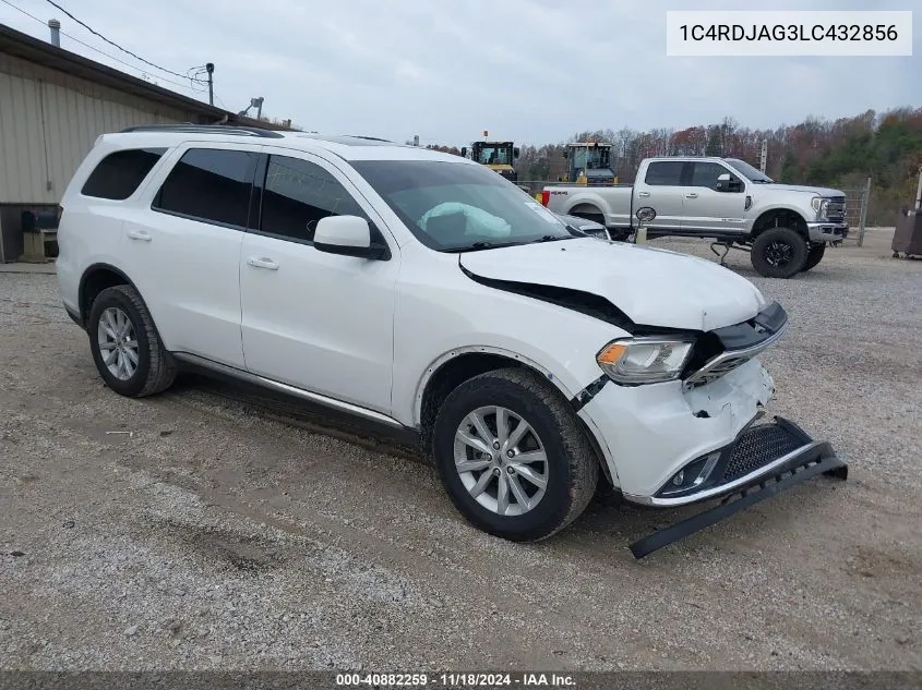 1C4RDJAG3LC432856 2020 Dodge Durango Sxt Plus Awd