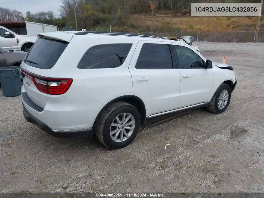 1C4RDJAG3LC432856 2020 Dodge Durango Sxt Plus Awd