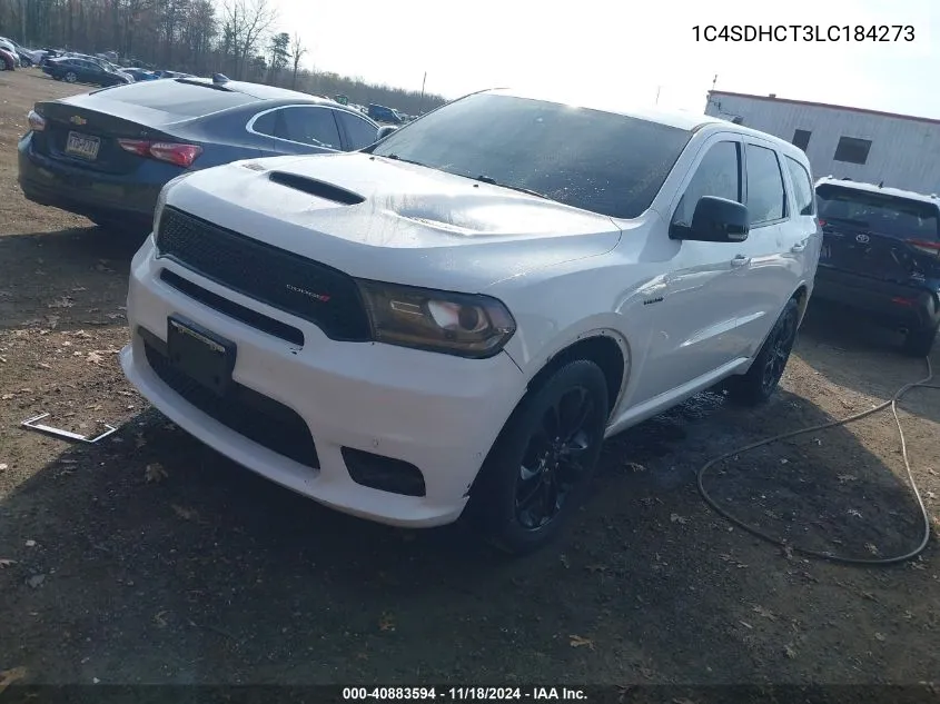 2020 Dodge Durango R/T Rwd VIN: 1C4SDHCT3LC184273 Lot: 40883594