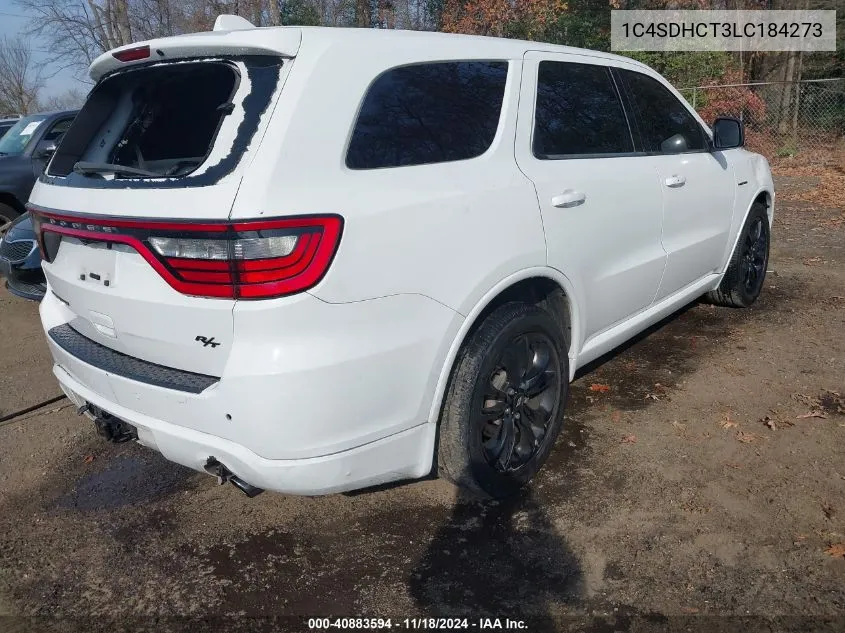 2020 Dodge Durango R/T Rwd VIN: 1C4SDHCT3LC184273 Lot: 40883594