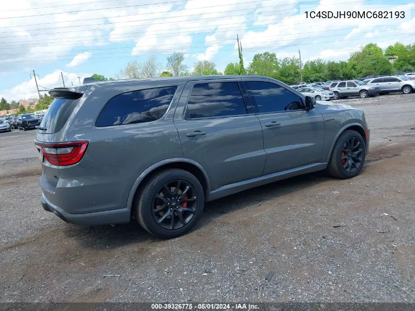 2021 Dodge Durango Srt Hellcat Awd VIN: 1C4SDJH90MC682193 Lot: 39326775