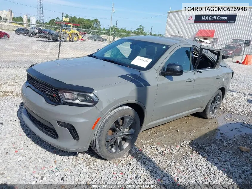 2021 Dodge Durango Sxt Plus Rwd VIN: 1C4RDHAG0MC626948 Lot: 39453251