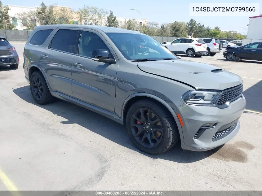 2021 Dodge Durango R/T Awd VIN: 1C4SDJCT2MC799566 Lot: 39480203