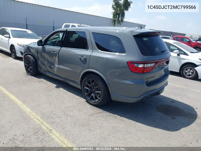 2021 Dodge Durango R/T Awd VIN: 1C4SDJCT2MC799566 Lot: 39480203