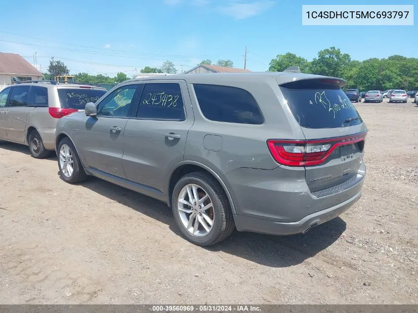 2021 Dodge Durango R/T Rwd VIN: 1C4SDHCT5MC693797 Lot: 39560969