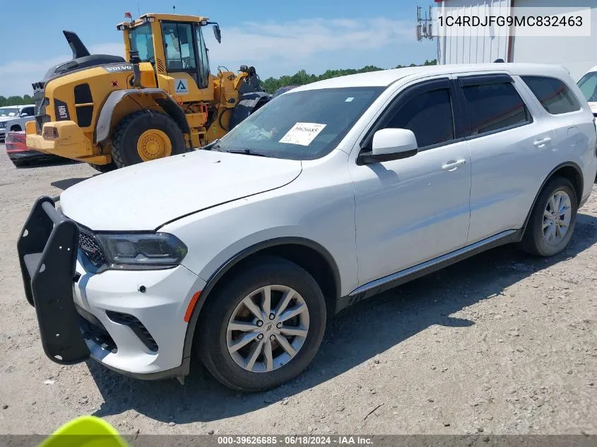 2021 Dodge Durango Pursuit Awd VIN: 1C4RDJFG9MC832463 Lot: 39626685