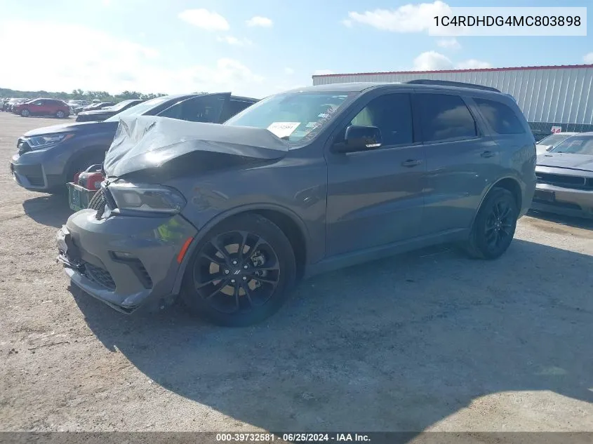 2021 Dodge Durango Gt Plus Rwd VIN: 1C4RDHDG4MC803898 Lot: 39732581