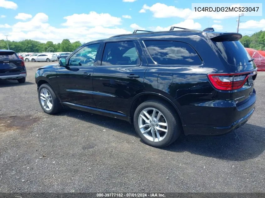 2021 Dodge Durango Gt Plus Awd VIN: 1C4RDJDG2MC523047 Lot: 39777182