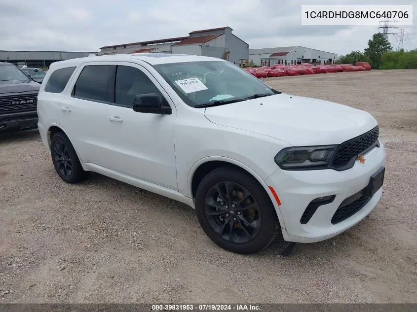 1C4RDHDG8MC640706 2021 Dodge Durango Gt Rwd