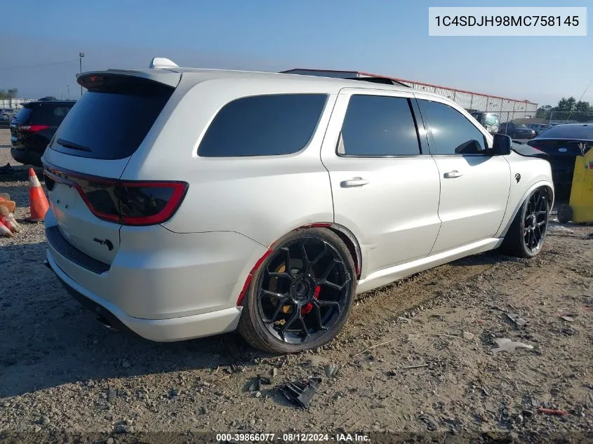 1C4SDJH98MC758145 2021 Dodge Durango Srt Hellcat Awd