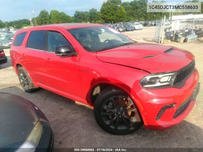 2021 Dodge Durango R/T Awd VIN: 1C4SDJCT3MC558633 Lot: 39868982