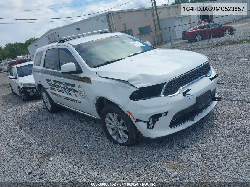 2021 Dodge Durango Sxt Awd VIN: 1C4RDJAG9MC523857 Lot: 39888152