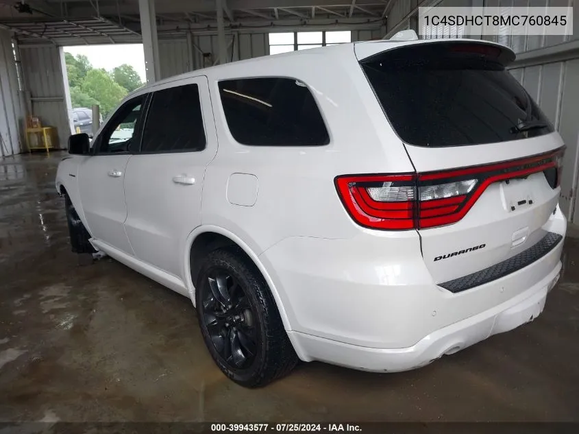 1C4SDHCT8MC760845 2021 Dodge Durango R/T Rwd