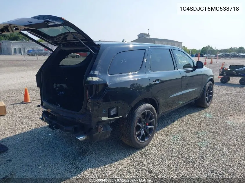 2021 Dodge Durango R/T Awd VIN: 1C4SDJCT6MC638718 Lot: 39948698