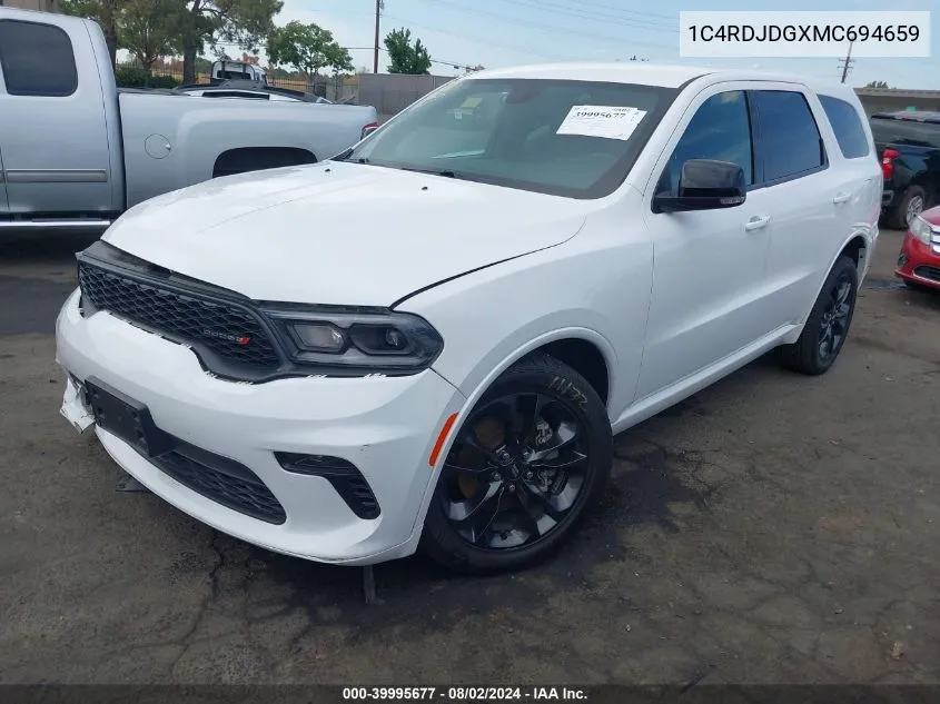 1C4RDJDGXMC694659 2021 Dodge Durango Gt Plus Awd