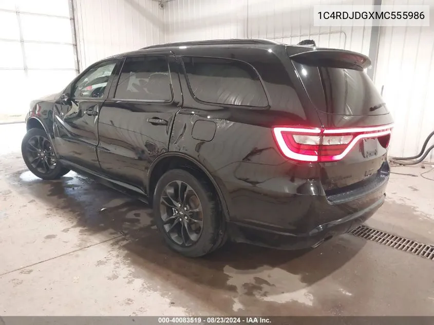 2021 Dodge Durango Gt Plus Awd VIN: 1C4RDJDGXMC555986 Lot: 40083519