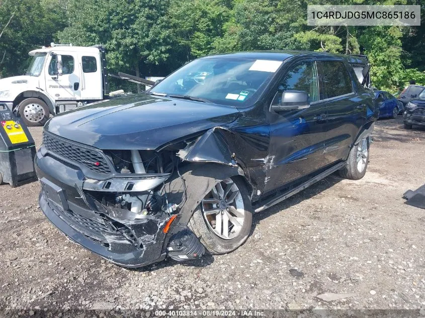 2021 Dodge Durango Gt Plus Awd VIN: 1C4RDJDG5MC865186 Lot: 40103814