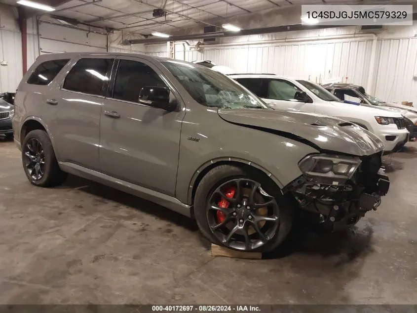 2021 Dodge Durango Srt 392 Awd VIN: 1C4SDJGJ5MC579329 Lot: 40172697