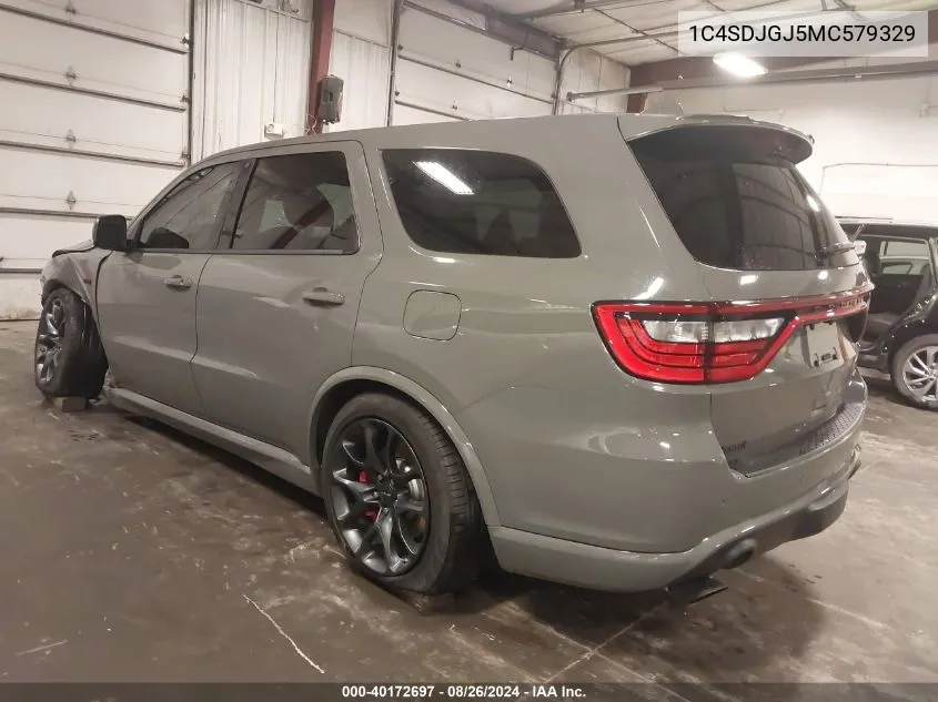 2021 Dodge Durango Srt 392 Awd VIN: 1C4SDJGJ5MC579329 Lot: 40172697