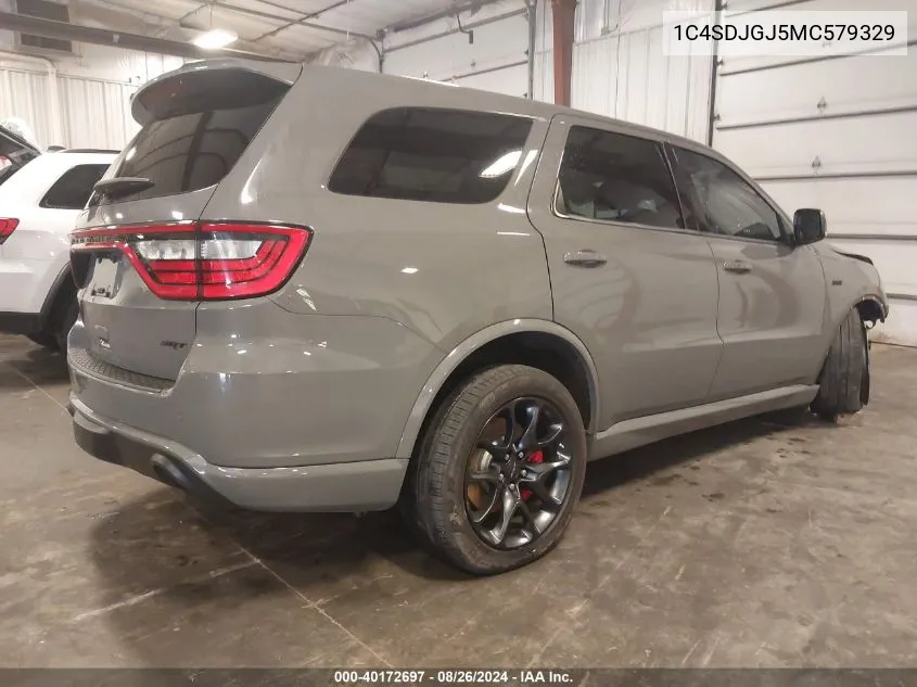 2021 Dodge Durango Srt 392 Awd VIN: 1C4SDJGJ5MC579329 Lot: 40172697