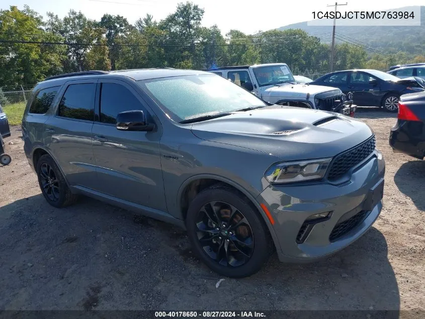 2021 Dodge Durango R/T Awd VIN: 1C4SDJCT5MC763984 Lot: 40178650